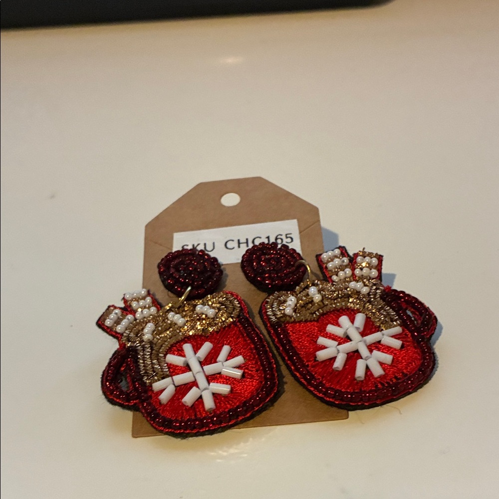 Festive Red Mug Earrings